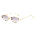 Lunettes de soleil ovales en métal doré avec verres dégradés violets et monture - Standard / Régulier (TVA 13 % incluse) monture dorée avec verres dégradés gris