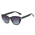 Occhiali da sole fashion cat eye da donna con montatura nera e lenti blu sfumate - Regolare / Montatura Grigia Lenti Blu Grigio