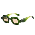 Gafas de sol estilo burbuja Y2K con montura verde transparente gruesa y lentes marrones - Montura Verde Lente Champaña
