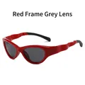Lunettes de soleil œil de chat pliables avec monture rouge et verres gris foncé - Monture Rouge Verres Gris Foncé