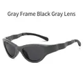 Lunettes de soleil polarisées œil de chat avec monture grise ondulée et verres - Monture Grise / Verres Gris-Noir