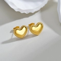 Orecchini a lobo a cuore in oro 18K con bordo perlato e chiusura a farfalla donna - Stile Cuore con Bordo a Pallini