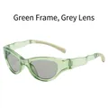 Lunettes de soleil pliables œil de chat avec monture verte et verres gris - Monture Verte Verres Gris
