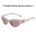 Occhiali da sole cat-eye polarizzati con montatura viola e lenti marroni da donna - Standard / Standard (incl. 13 % IVA) montatura viola lenti tè