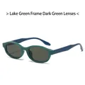 Ovale Streetstyle-Sonnenbrille mit meergrünem Rahmen und dunkelgrünen Gläsern - Seegrüner Rahmen Dunkelgrüne Linse