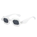 Y2K bubble sunglasses featuring a transparent chunky frame with dark grey lenses - Transparent Frame Grey Lens