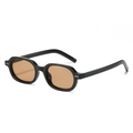 Gafas de sol ovaladas pequeñas retro con montura negra y lentes de color ámbar - Montura Negra Lentes Té