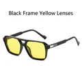 Lunettes de soleil punk avec monture noire et verres jaunes pour un look rétro - Standard / Standard (incl. 13 % TVA) monture noire verres jaunes