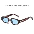 Irregular tortoiseshell sunglasses with light blue lenses and stylish metal temple detail - Floral Frame Blue Lenses