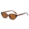 Gafas de sol retro cat-eye con montura de carey y lentes marrones en ángulo de 45 grados - Régulier / Montura de Leopardo Lente Marrón