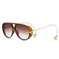 Classic aviator sunglasses with tortoise frames and gradient brown lenses for men and women - Regular / Leopard Frame Gradient Brown Lens