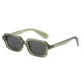 Vintage small square sunglasses with transparent green frames and rivet details - Regular / Standard Green Frame Grey Lenses (Incl. 13% VAT)