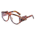 Oversized multicolored camouflage glasses frames with blue light blocking lenses - Red Floral