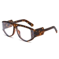 Occhiali anti luce blu oversize alla moda con montatura retrò tartarugata scura - Stampa leopardata