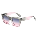 Retro-Sonnenbrille mit eckigem Rahmen, Verlaufsgläsern in Grau-Rosa und Harzgestell - Grau-Rosa Rahmen Grau-Rosa Gläser