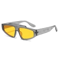 Irregular textured grey frame sunglasses with vibrant yellow lenses for trendy street style - Regular / Transparent Gray Frame Yellow Lens