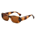 Occhiali da sole squadrati tartarugati con lenti marroni e inserti in metallo chic - Montatura Leopardata Lente Marrone