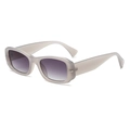 Occhiali da sole quadrati con montatura grigia e lenti viola sfumate alla moda - Montatura Grigio Opaco Lenti Grigie