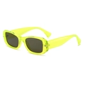 Fashionable rectangle sunglasses with fluorescent yellow frames and dark lenses for outdoors - Neon Green Frame Grey Lens