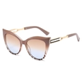 Cat eye sunglasses with coffee brown frames and blue gradient lenses for women - Regular / Standard Coffee-to-Tortoise Frame with Brown-Blue Lenses