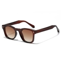 Square brown sunglasses with gradient lenses and silver arrow metal accents on the frame - Regular / Regular (Includes 13% VAT) Tea Frame with Gradient Tea Lenses