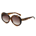 Retro-Sonnenbrille mit ovalem Schildpatt-Rahmen und braunem Verlaufsglas unisex - Leopard-Rahmen Braune Verlaufsgläser