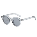 Retro oval sunglasses with transparent grey frame and grey lenses in 45-degree side view - Regular / Standard (Incl. 13% VAT) Transparent Grey Frame & Grey Lenses