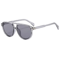 Occhiali da sole aviator classici con montatura grigia trasparente e lenti scure - Montatura Grigia Traslucida Lenti Grigio Chiaro