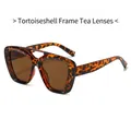 Gafas de sol de doble puente en carey con lentes marrones y protección UV400 total - Montura de Carey Lente Té