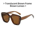 Gafas de sol de doble puente en color té transparente con montura grande y UV400 - Montura Té Transparente Lentes Té