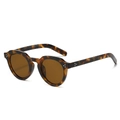 Classic tortoise shell round sunglasses with tinted lenses and silver triple rivets - Regular / Regular (Incl. 13% VAT) Leopard Frame All Tea Lenses