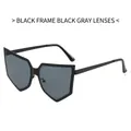 Oversized geometrische zonnebril met zwart montuur en donkergrijze glazen - Normaal / Zwart Frame Zwart Grijze Glazen