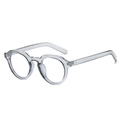 Oval fashion sunglasses with transparent grey PC frame and silver rivet details - Regular / Regular (Inc. 13% VAT) Transparent Grey Frame White Lenses