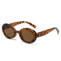Lunettes de soleil ovales rétro avec monture écaille et verres teintés marron - Monture Écaille