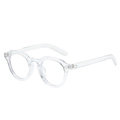 Classic oval transparent PC frame sunglasses with retro silver rivet details - Regular / Standard Transparent Frame Clear Lenses (Incl. 13% VAT)