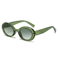 Retro oval sunglasses in translucent green frame with dark grey gradient lenses - Regular / Standard (Incl. 13% VAT) Olive Green Frame with Double Green Lenses