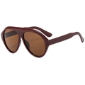 Klassische weinrote Oversize-Aviator-Sonnenbrille mit dickem Rahmen und braunen Gläsern - Weinroter Rahmen Braune Gläser