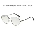 Lunettes de soleil polygonales en métal argenté avec verres miroir argentés - Standard / Lunettes de soleil standard monture argentée et verres miroir argent
