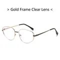 Lunettes de soleil polygonales rétro avec monture dorée et verres transparents - Standard / Monture dorée standard avec verres transparents