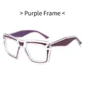 Elegante montura de gafas bicolores anti-luz azul en color morado transparente - Marco Púrpura
