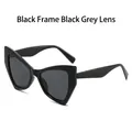Occhiali da sole cat-eye retrò con montatura in acetato nero e lenti grigio scuro - Montatura Nera Lenti Grigio Nero
