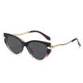 Cat eye sunglasses with gradient purple frames and golden snake texture metal temples - Gradient Purple Frame Grey Lens
