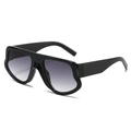 Fashionable oversized irregular sunglasses with black frames and purple gradient lenses - Black Frame Double Gray Lens