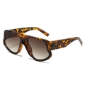 Chic tortoiseshell oversized sunglasses with gradient brown lenses and wide temples - Leopard Frame Gradient Brown Lens