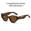 Gafas de sol de ojo de gato con montura de leopardo de moda y lentes marrones - Montura de Leopardo / Lentes Té