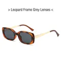 Retro leopard print oval sunglasses with golden metal temples and dark grey lenses - Leopard Frame Black Grey Lens
