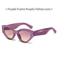 Gafas de sol cat eye con montura morada translúcida y lentes degradadas lila y amarillo - Montura Púrpura Lentes Amarillo Púrpura