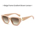 Lunettes de soleil beiges à monture épaisse avec verres dégradés et détail H métal - Régulier (incl. 13 % TVA) monture beige verres thé dégradé