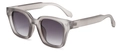 Matte grey square frame sunglasses with gradient dark lenses in a vintage oversized style - Grey Frame Grey Lens