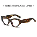 Retro leopard print cat eye sunglasses with clear lenses for a trendy vintage look - Regular / Regular (Includes 13% VAT) Leopard Frame with Clear Lenses